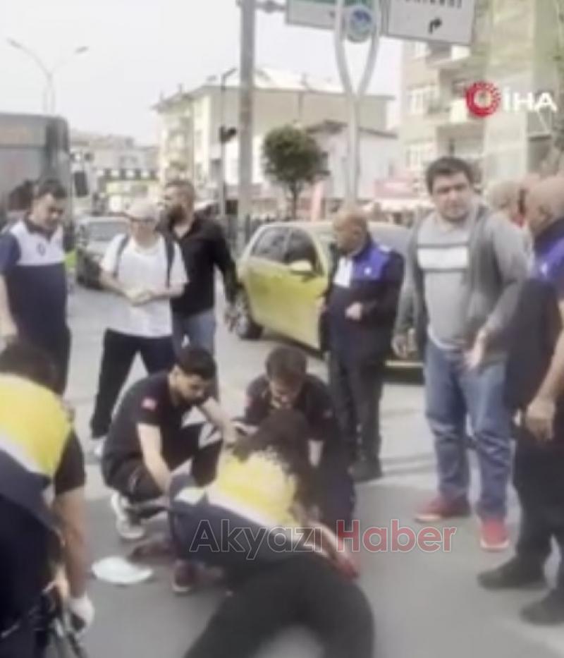 Yaya geçidinde korkunç kaza, genç kız metrelerce savruldu