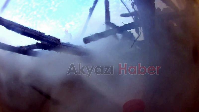 Aksiyon film sahnesi değil, itfaiyenin yangına müdahalesi