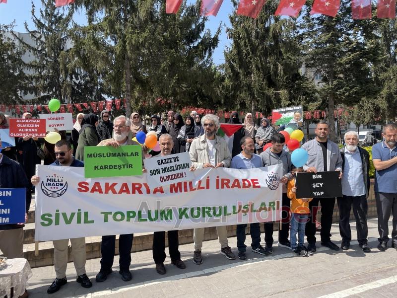 Sakarya'da İsrail'in Gazze'ye yönelik saldırıları protesto edildi
