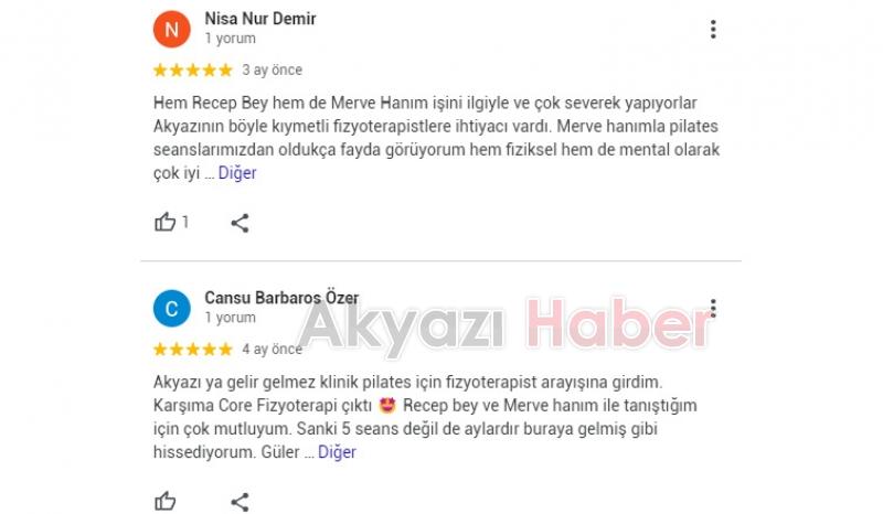 Core FİZYOTERAPİ Akyazı'ya iyi geldi