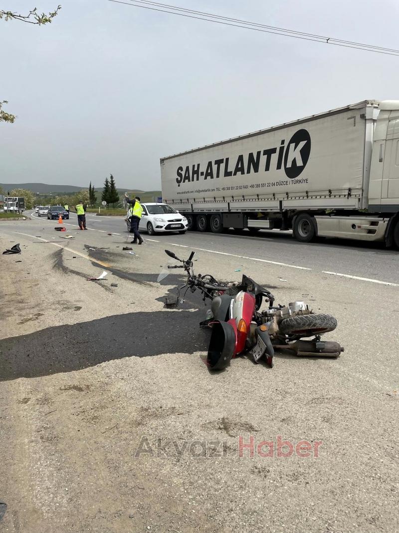 Duble yolda motosiklet ile tır çarpıştı: 1 ölü