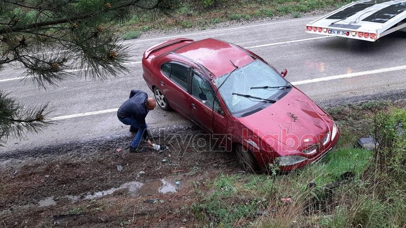 Hastaneye giden çiftin otomobili takla attı: 1 yaralı