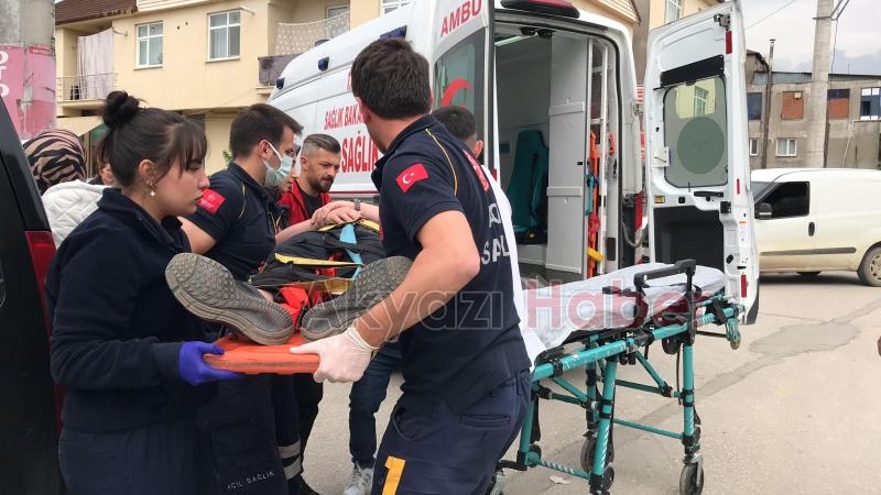 Caddede korkutan kaza bisikletli çocuk yaralandı