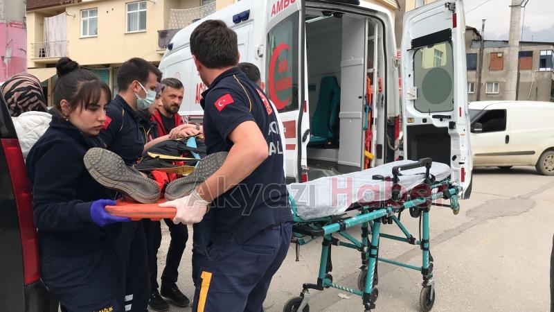 Caddede korkutan kaza bisikletli çocuk yaralandı