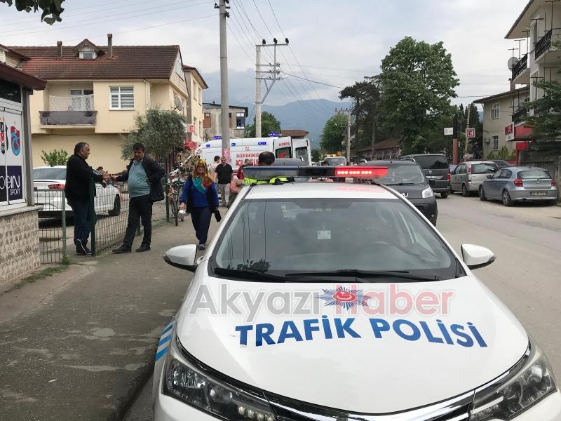 Caddede korkutan kaza bisikletli çocuk yaralandı