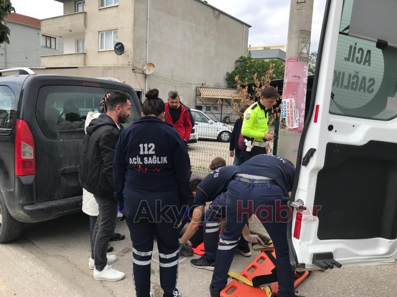 Caddede korkutan kaza bisikletli çocuk yaralandı