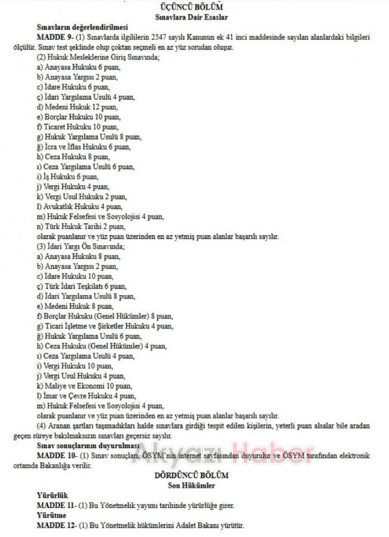 Hukuk mesleklerine girişte yeni dönem: Karar Resmi Gazete'de