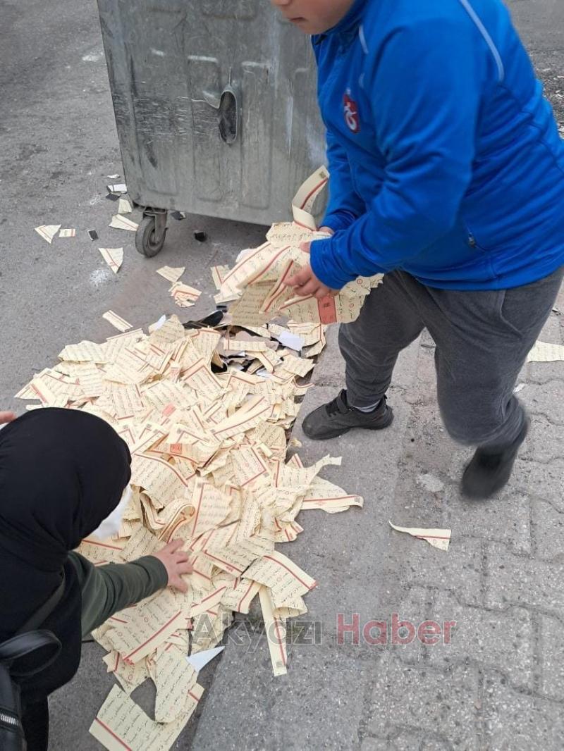 Kur'an ı Kerim'i yırtıp çöp kenarına attı, yakalandı