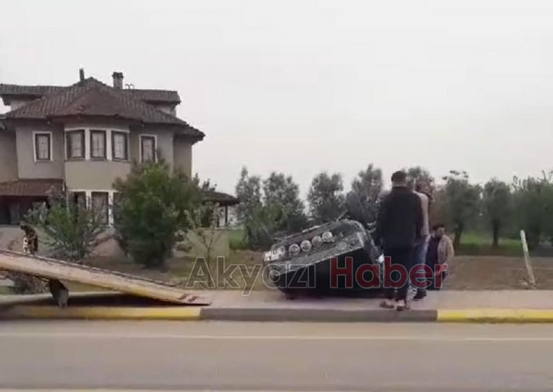 Pazarköy yolunda otomobil takla attı 