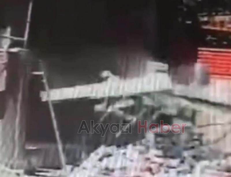 3 işçinin yaralandığı olayda iskelenin çökme anı kamerada