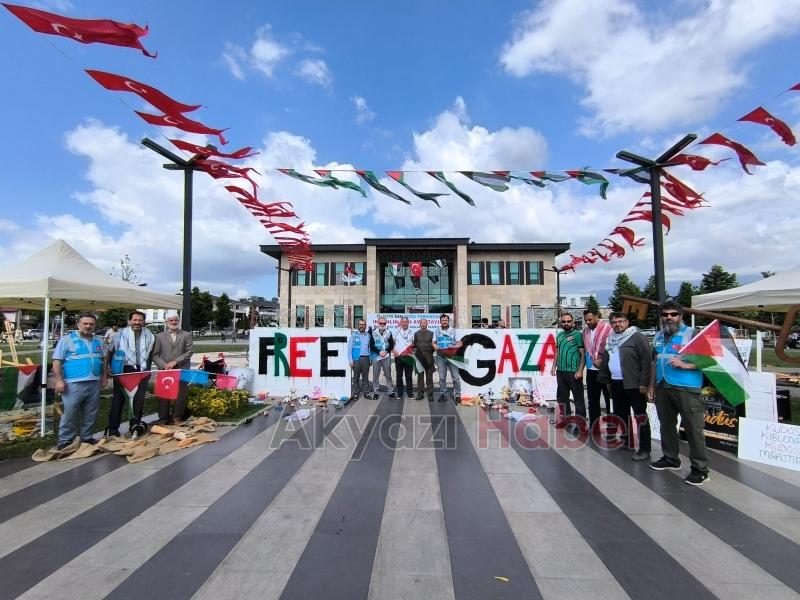 Akyazı Filistin ve Gazze için 3 gün ayaktaydı