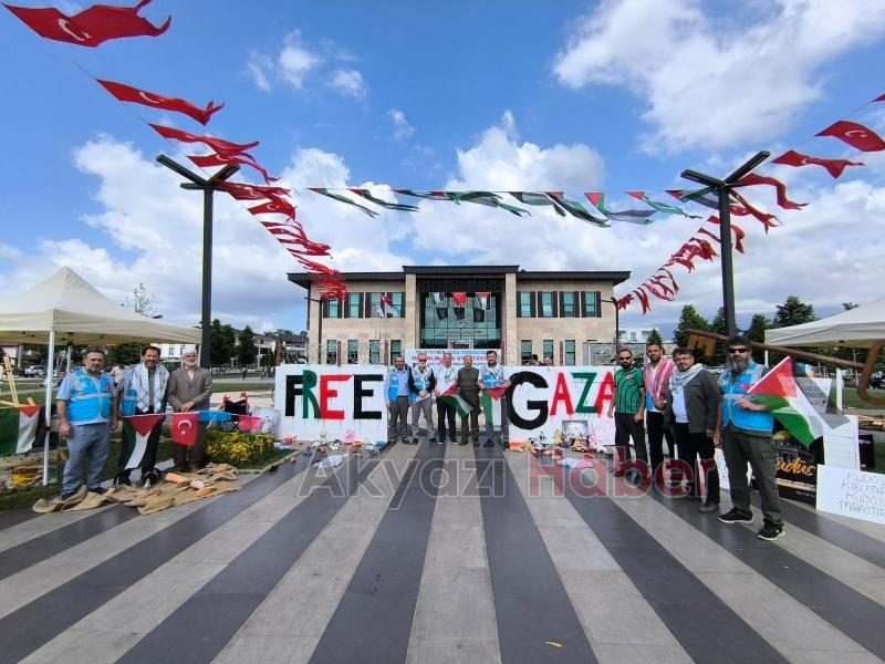 Akyazı Filistin ve Gazze için 3 gün ayaktaydı