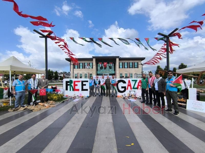 Akyazı Filistin ve Gazze için 3 gün ayaktaydı