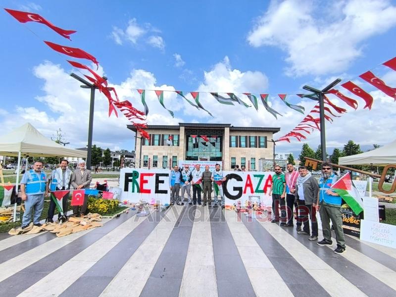 Akyazı Filistin ve Gazze için 3 gün ayaktaydı
