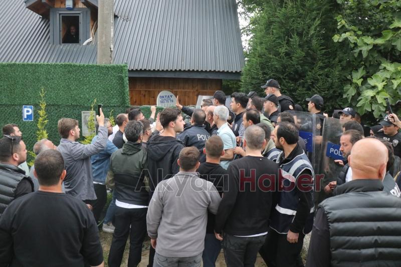 Bungalovun suyunun kesilmesinde gergin anlar yaşandı