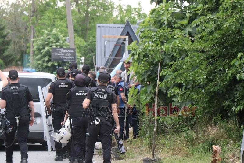 Bungalovun suyunun kesilmesinde gergin anlar yaşandı