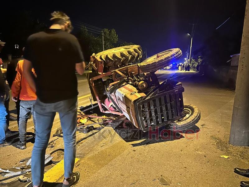 ASKF Başkanı nın Kullandığı Otomobil Traktörle Çarpıştı 1 Yaralı
