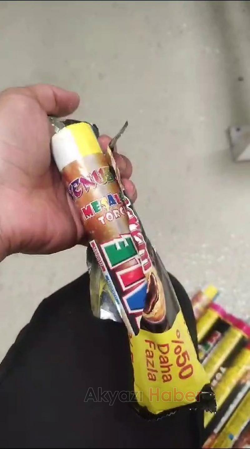 Meşaleleri bisküvi ve cips paketleri içine gizlemişler