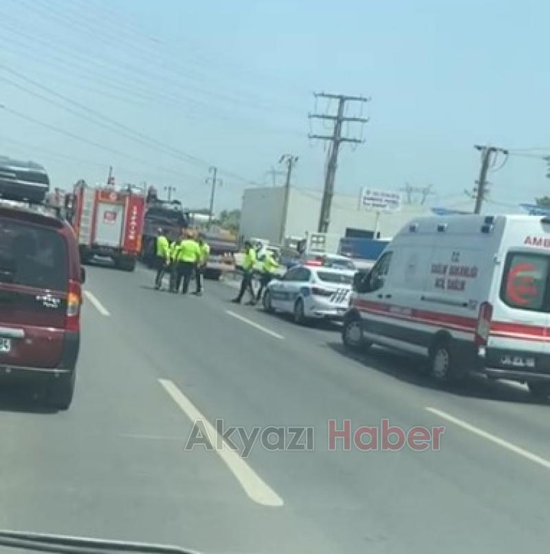 Tır alev alev yandı