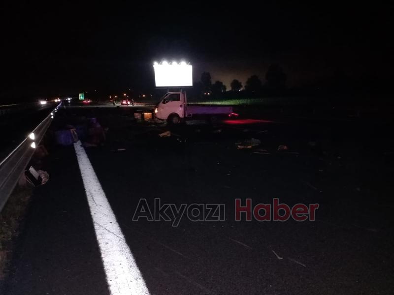 KMO'da arı kovanı yüklü kamyonet kaza yaptı