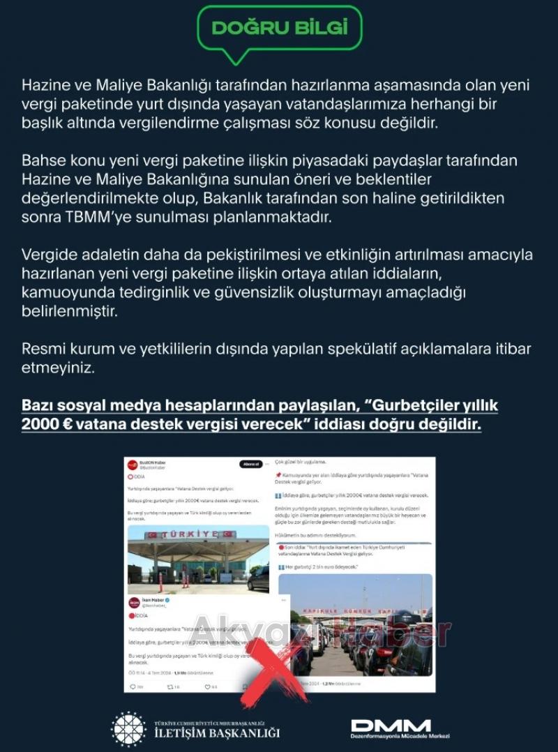 Gurbetçilerden vatana destek vergisi alınacağı iddiası asılsız çıktı