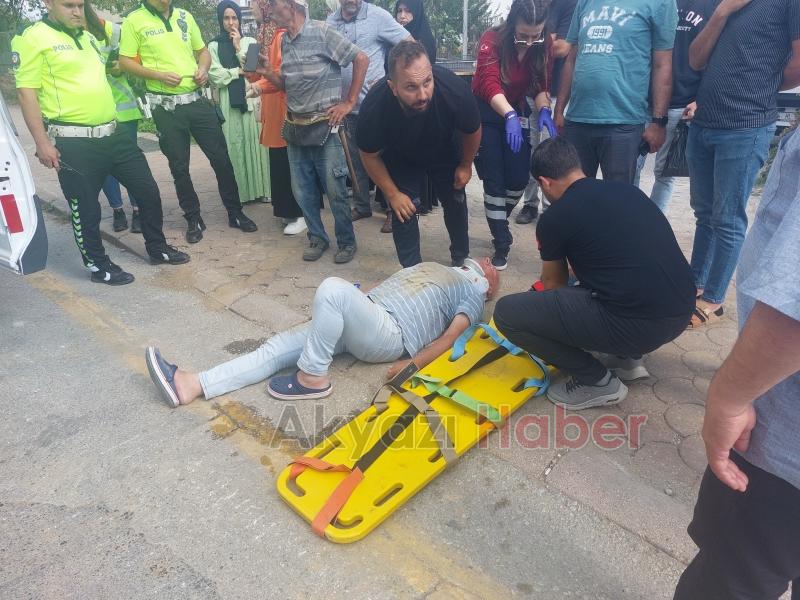 Motosiklet sürücüsü düşerek yaralandı