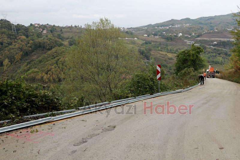 Boztepe'de uçurum kenarına çelik bariyerli önlem