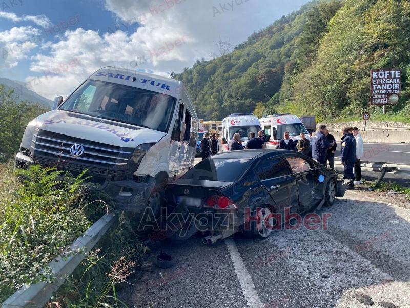 D 650 de kaza 14 kişi ölümden döndü