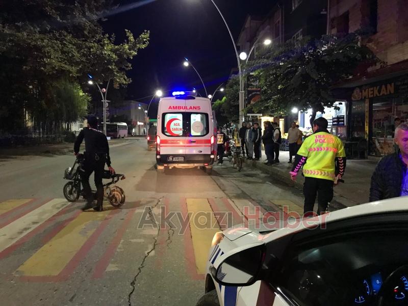 Elektrikli bisikletten düşen kadın yaralandı