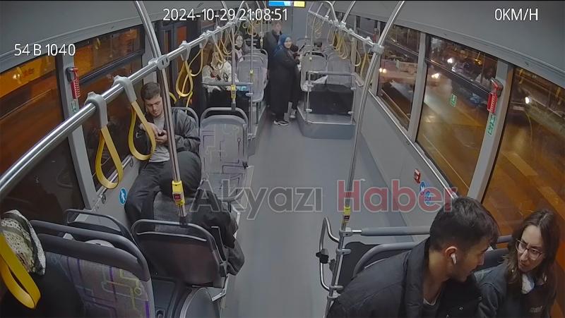 Yolcu otobüsündeki can seferberliği anbean kamerada