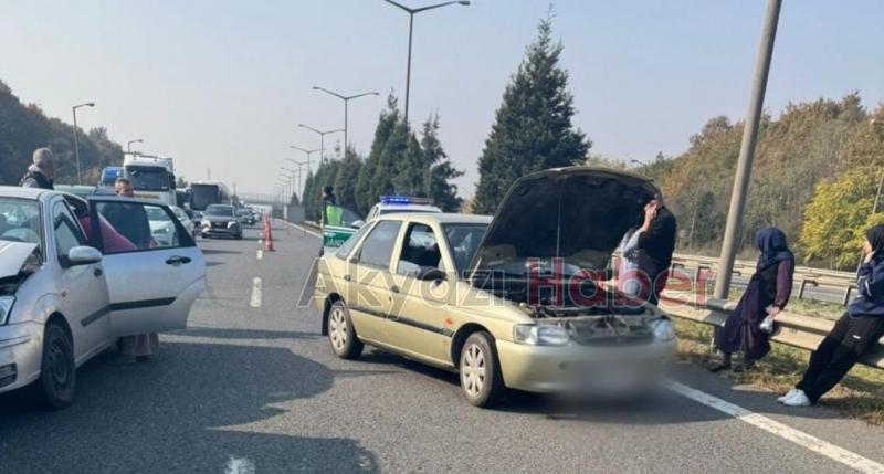 TEM'de 7 araçlı kaza: 4 yaralı