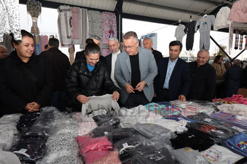 Camili-Karaman Pazar Yeri'nde Giyim ve Kumaş Pazarı açıldı