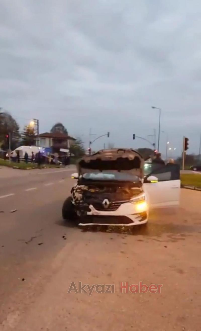 Başka araçla çarpışan otomobil takla attı: 1 yaralı