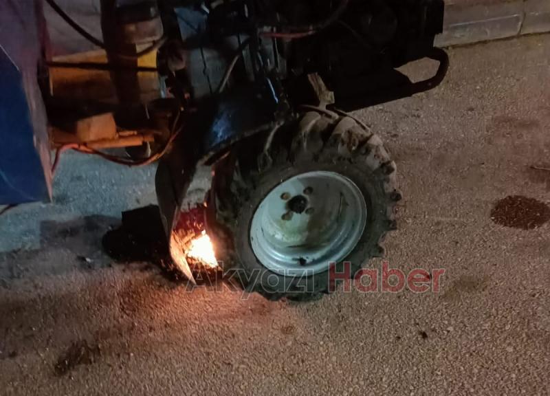 Tamir için yaktığı ateş ekipleri alarma geçirdi