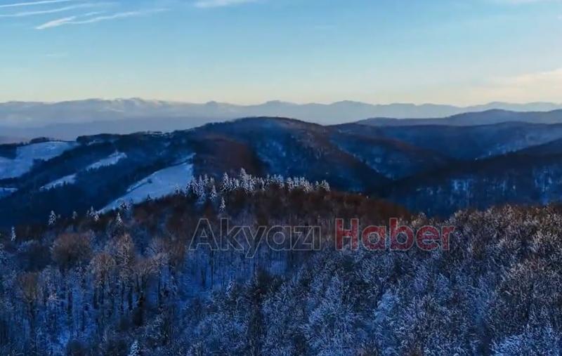 Sakarya'da karla gelen güzellik