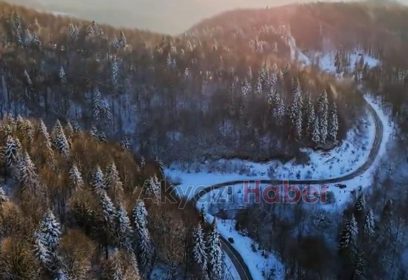 Sakarya'da karla gelen güzellik