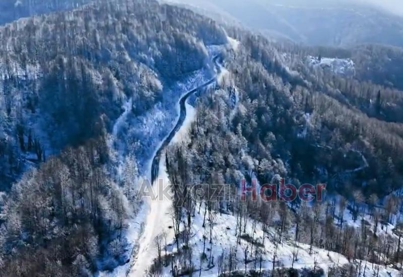 Sakarya'da karla gelen güzellik