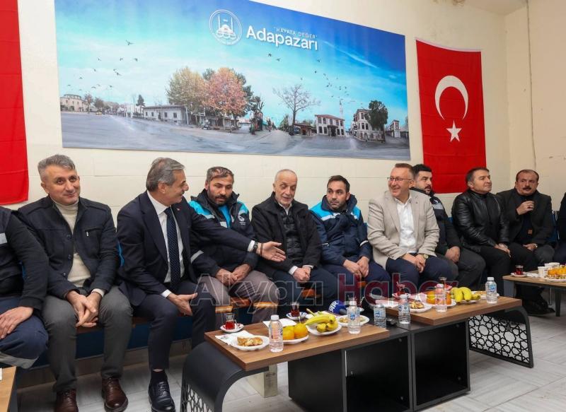 Alemdar, Işıksu ve Atalay, yeni yılı temizlik işçileriyle karşıladı