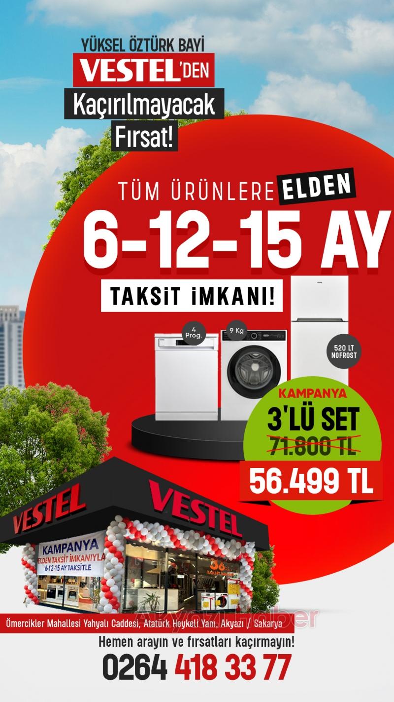 Vestel’den Kaçırılmayacak Fırsat! Tüm Ürünlerde Elden 6,12,15 Ay Taksit İmkanı!