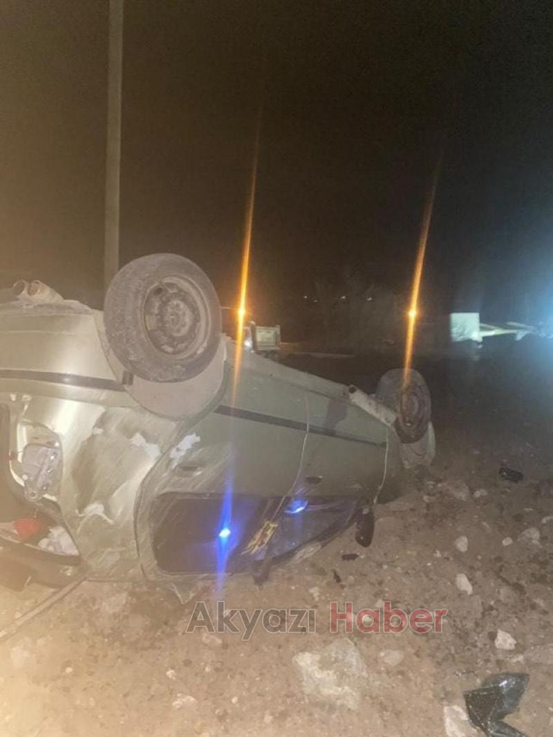 D-100'de otomobil takla attı