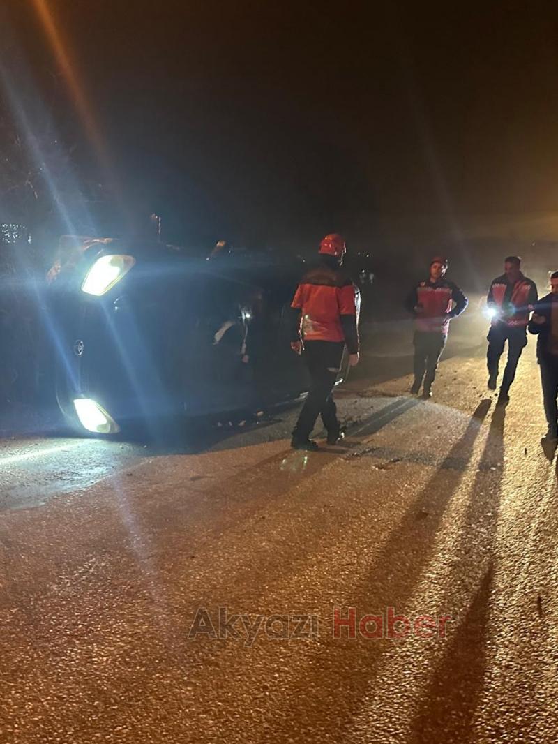 Cip devrildi ekipler sürücüyü aradı