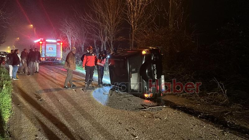 Cip devrildi ekipler sürücüyü aradı