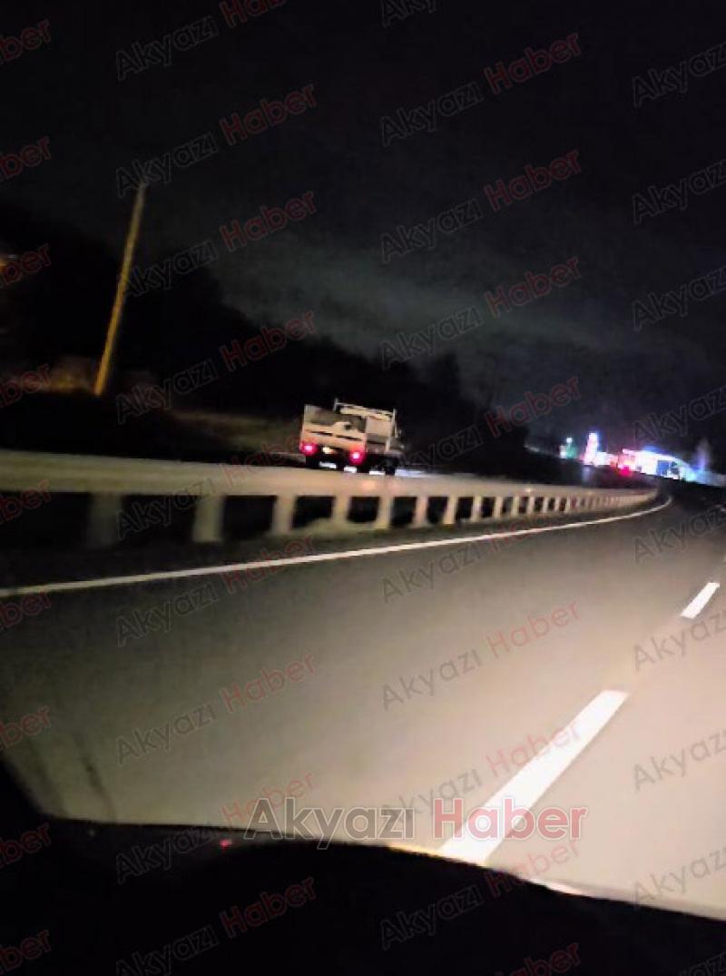 Karasu yolunda ters yönde giden kamyonet böyle görüntülendi