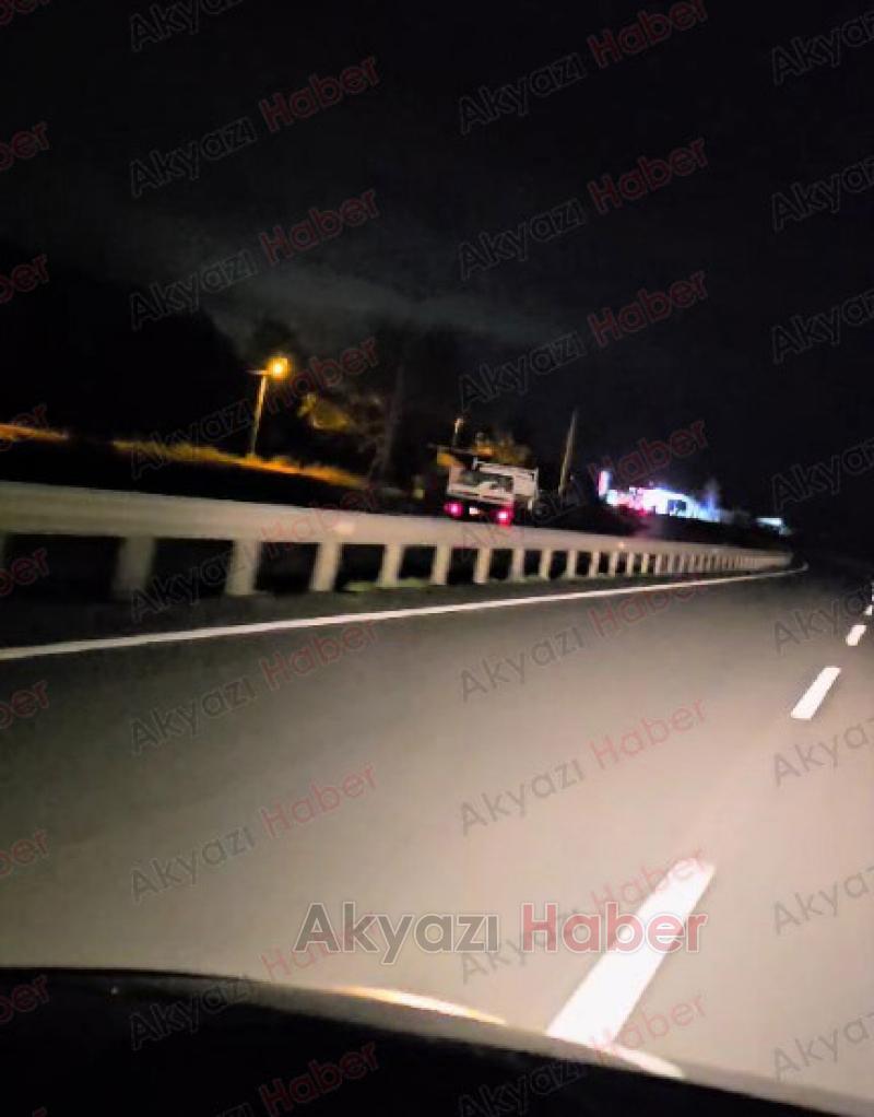 Karasu yolunda ters yönde giden kamyonet böyle görüntülendi