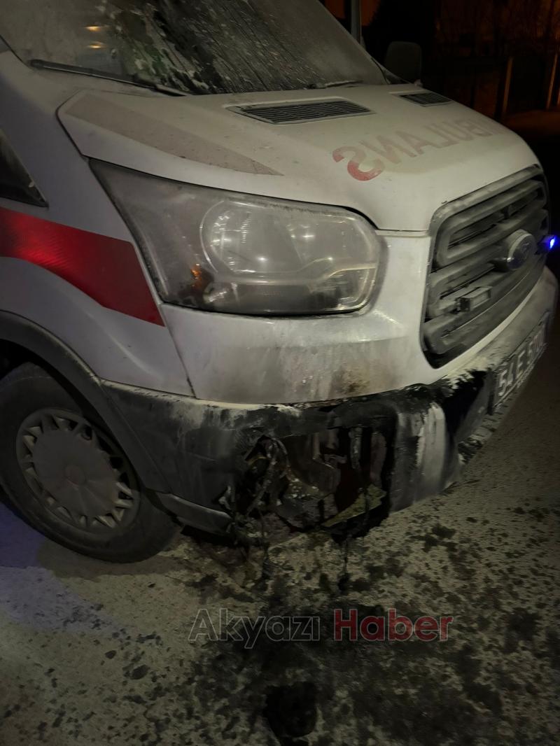 Hastaya müdahale sırasında ambulansta yangın çıktı