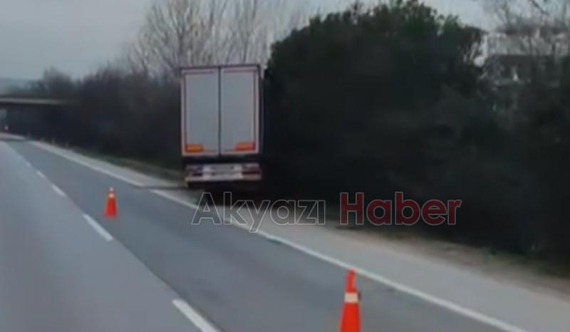 Otoyolda korkutan kaza