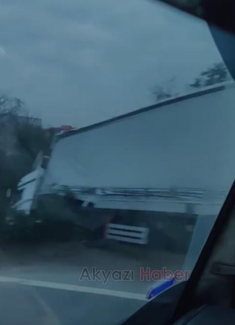 Otoyolda korkutan kaza