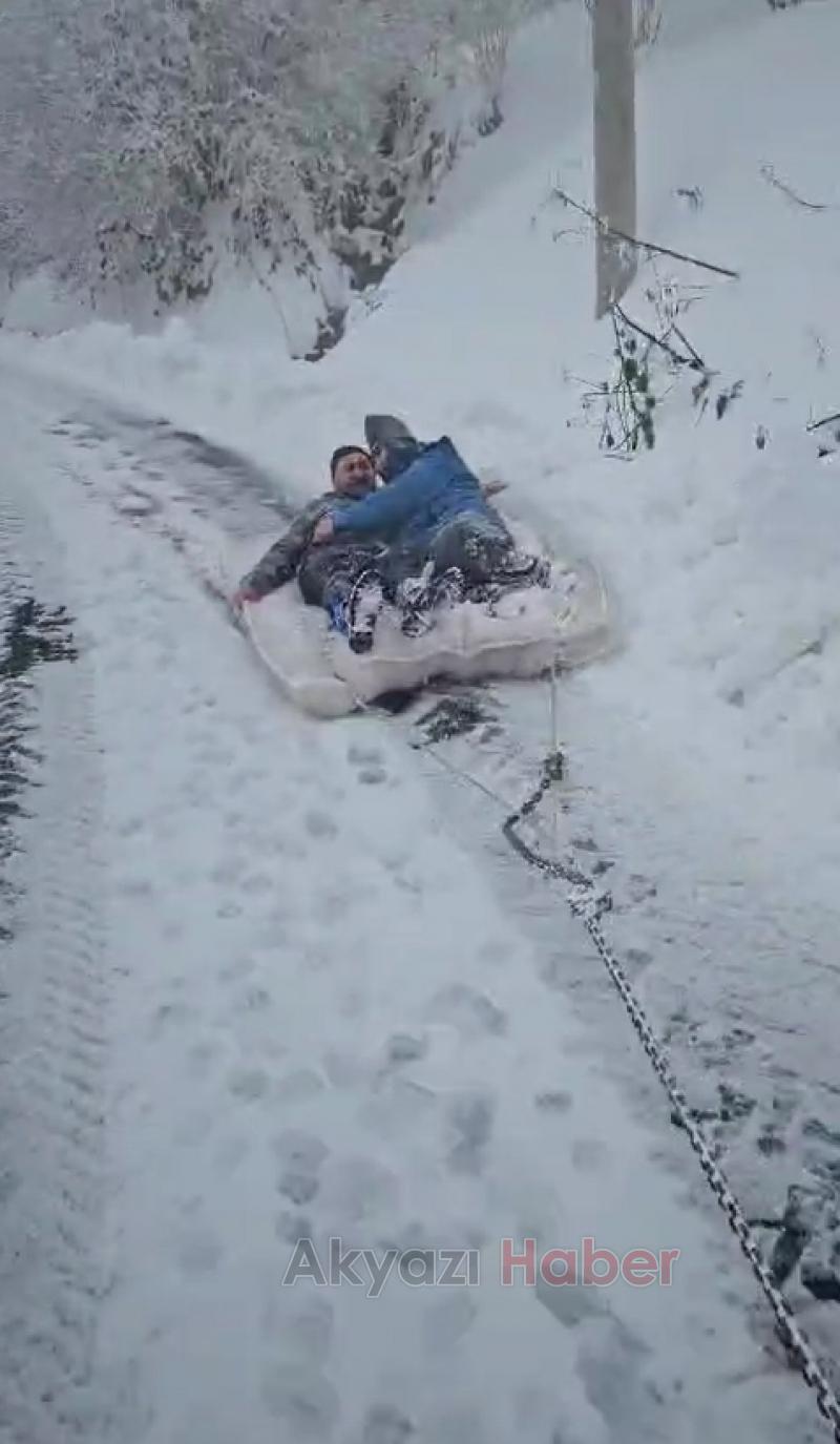 Yaylada yataklı kayak keyfi