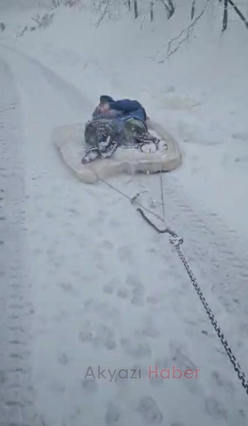 Yaylada yataklı kayak keyfi