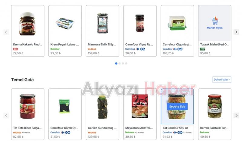 Market fiyatları tek sitede toplandı